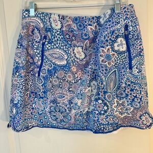 T By Talbots Blue Paisley Golf Active Wear Skort, Size XLP